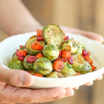 Balsamic Roasted Brussels Sprouts and Carrots